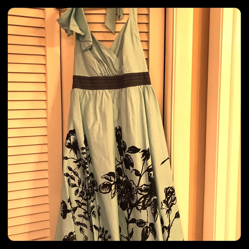 Light blue retro halter dress